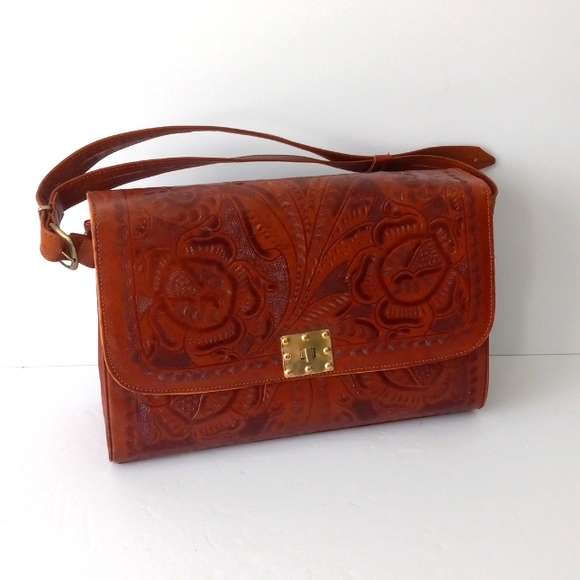 Vintage Casa Flores Leather Handbag - Picture 1 of 6